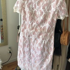 Reiss light pink/ white lace dress
